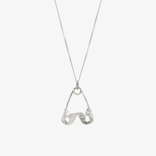 Safety Pin Heart Necklace